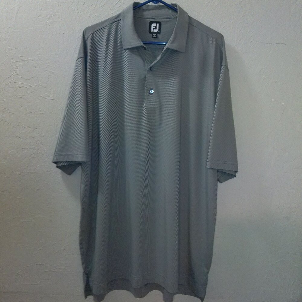 FootJoy Men’s Golf Polo Shirt Gray XXL Performance Moisture-Wicking